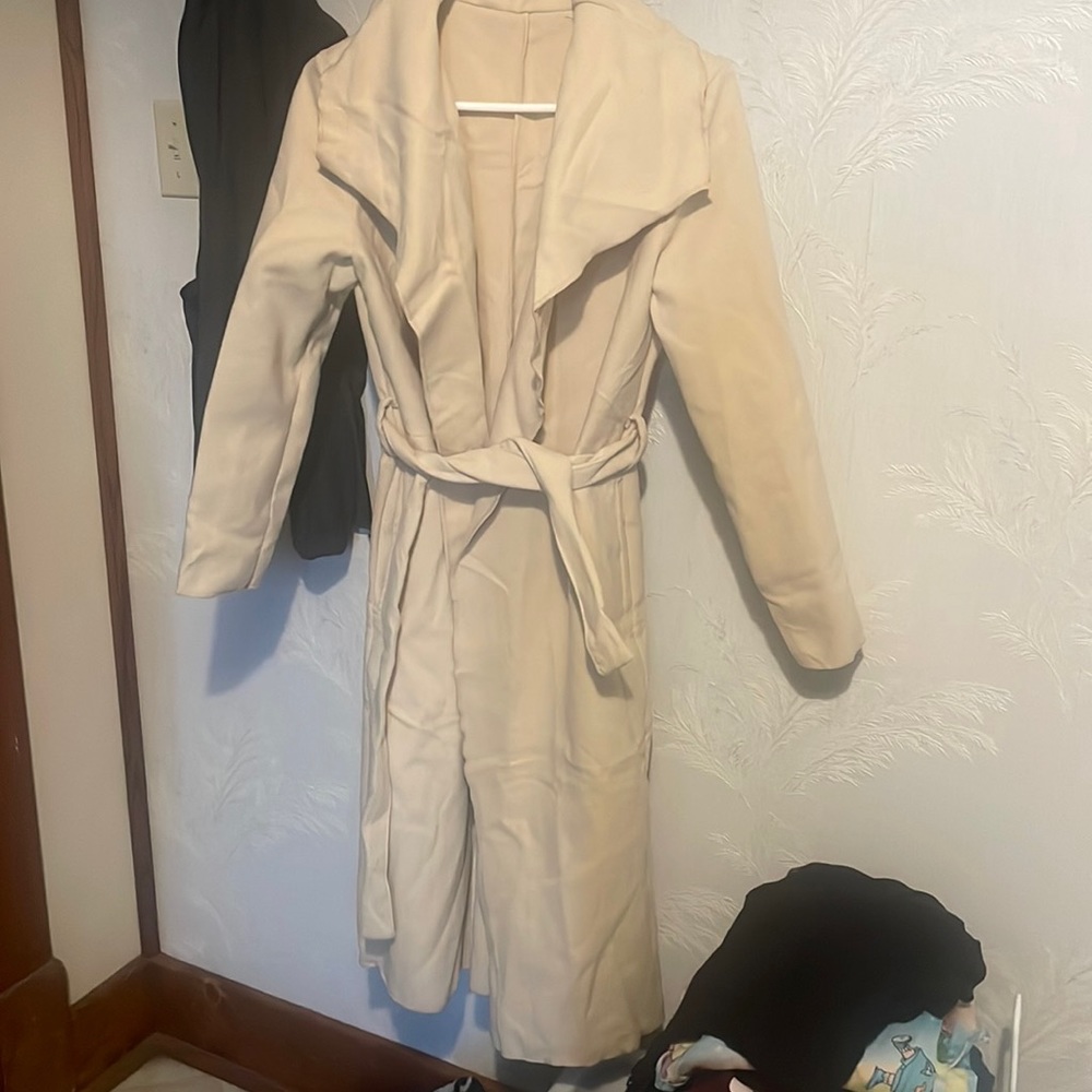 Knee length light pea coat